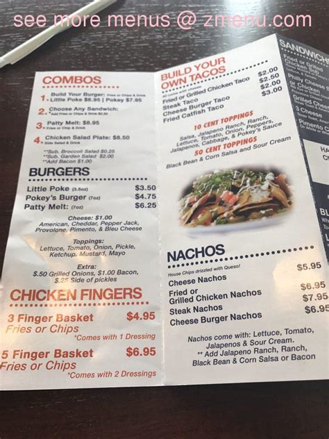 pokey's menu|Pokey's West Point .
